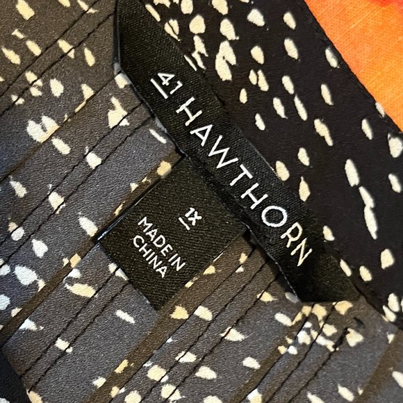 41 HAWTHORN Blouse Sz 1X V Neck Tunic Top Adjustable 3/4 Sleeves Curvy - Picture 6 of 15